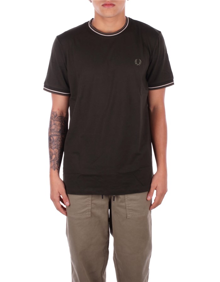 FRED PERRY Manica Corta Verde militare