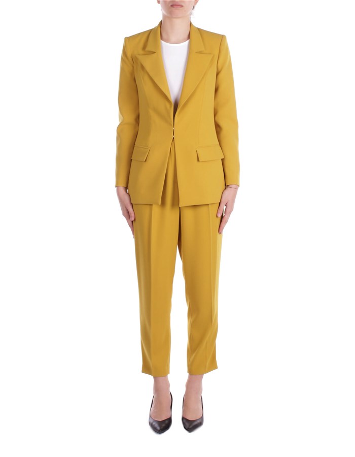 ELISABETTA FRANCHI Single-breasted suits Curry