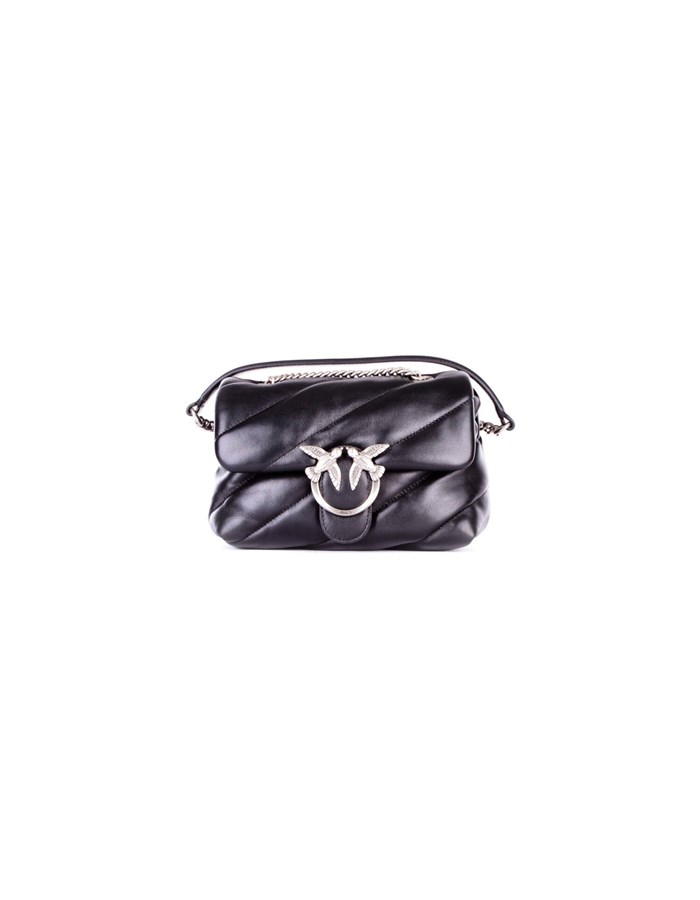 PINKO Hand Bags Black silver