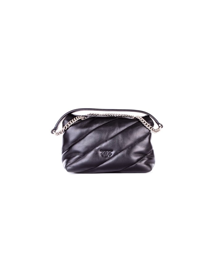 PINKO Hand Bags Black silver