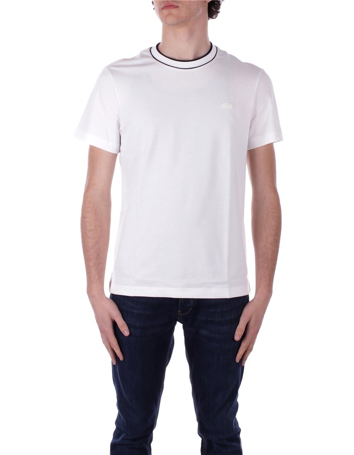 LACOSTE T-shirt Manica Corta TH8174 Panna