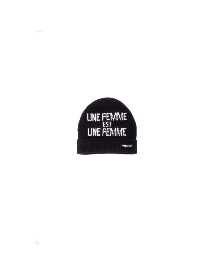 PINKO Beanie Black White