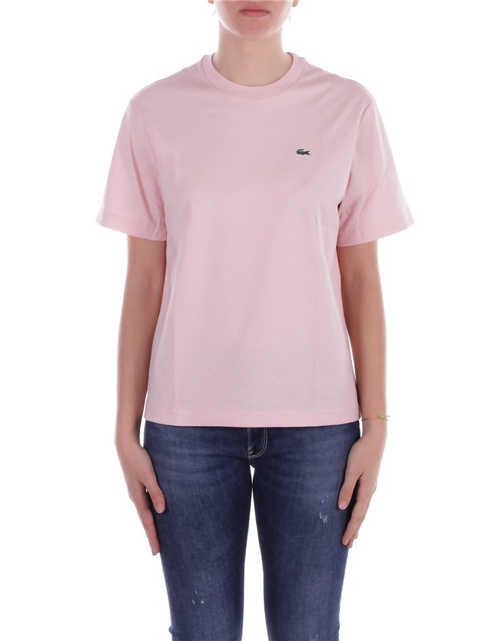 LACOSTE T-shirt Manica Corta TF7215 Rosa cipria